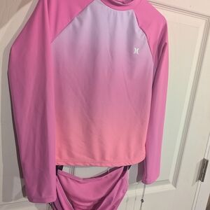 Hurley Kids Pink and Purple Swim Rashguard